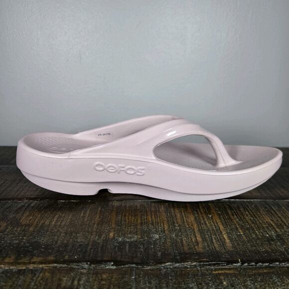 NEW Oofos Oolala Luxe Womens Size 6 Recovery Slip-On Flip Flop Sandals Pink - Picture 8 of 12